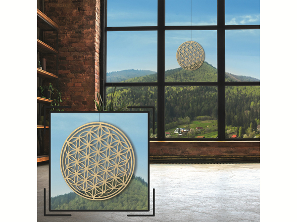 HOLZBIBER® Blume des Lebens 20 cm Durchmesser, zum Aufhängen Fensterschmuck Wandschmuck Amulett - Produktbild 5