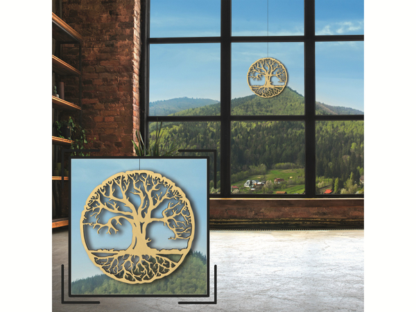 HOLZBIBER® Baum des Lebens 20 cm Durchmesser, zum Aufhängen Fensterschmuck Wandschmuck Amulett - Produktbild 6