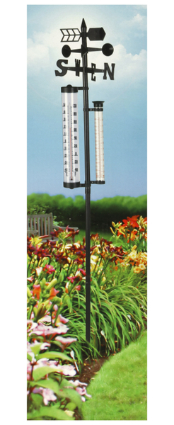 KINZO Garten-Thermometer 150x24x10 cm, Regenmesser