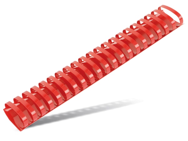Hama Plastikbinderücken mit 21 Ringen, oval, 51 mm, 25 Stück, rot