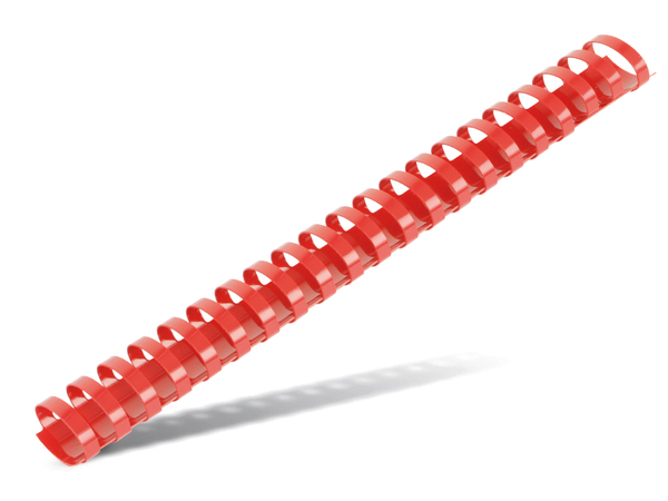 Hama Plastikbinderücken mit 21 Ringen, oval, 32 mm, 25 Stück, rot