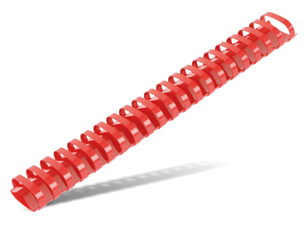Hama Plastikbinderücken mit 21 Ringen, oval, 38 mm, 25 Stück, rot