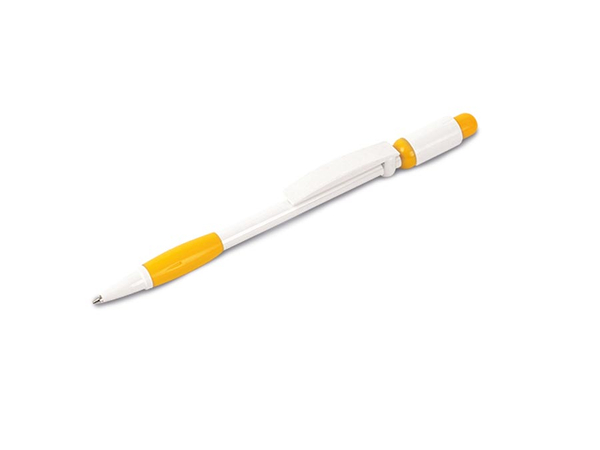 Kugelschreiber, weiß/gelb