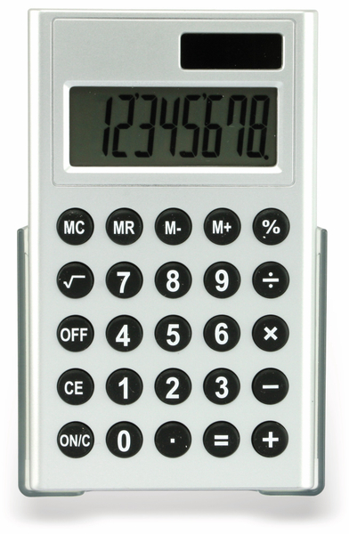 Taschenrechner D3-2, Dual-Power, silber - Produktbild 3