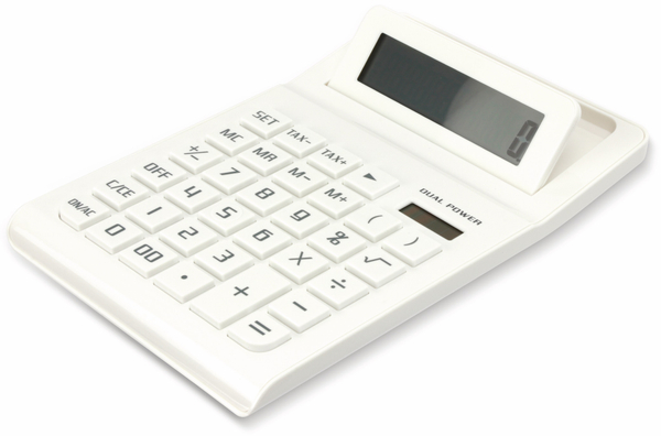 Tischrechner D2-3, Dual-Power, weiß