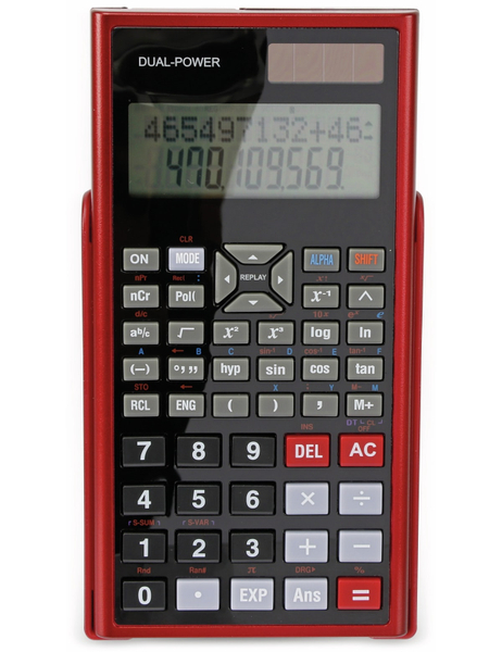 Wissenschaftlicher Taschenrechner D1-5, Dual-Power, rot