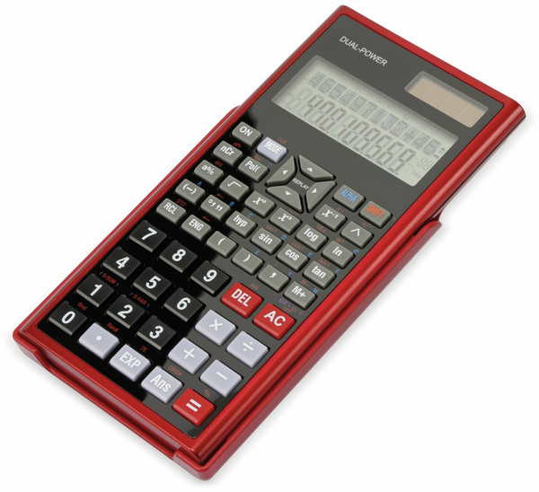 Wissenschaftlicher Taschenrechner D1-5, Dual-Power, rot - Produktbild 3
