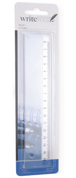 Lineal, 16 cm, transparent
