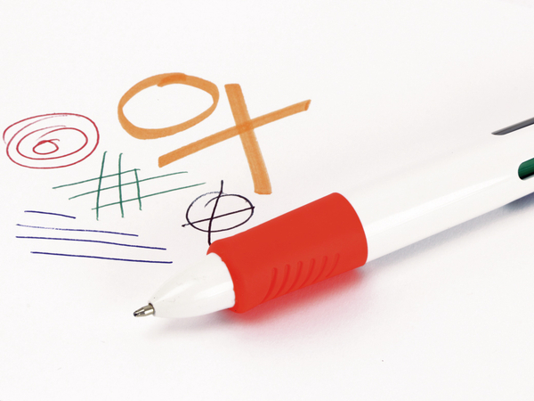 Kugelschreiber, vierfarbig mit orangenen Marker - Produktbild 3