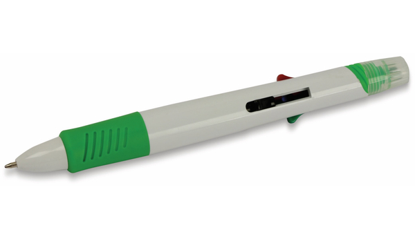Kugelschreiber, vierfarbig mit grünem Marker