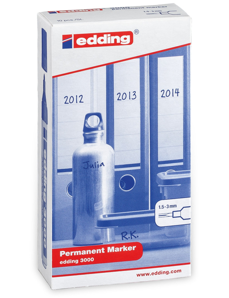 EDDING, 4-3000099, e-3000/10 box permanent mark. sort 11-20 - Produktbild 2