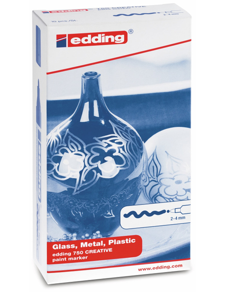 EDDING Paint-Marker-Set, e-750/10 S CR, 10 Stück, farbig sortiert - Produktbild 2