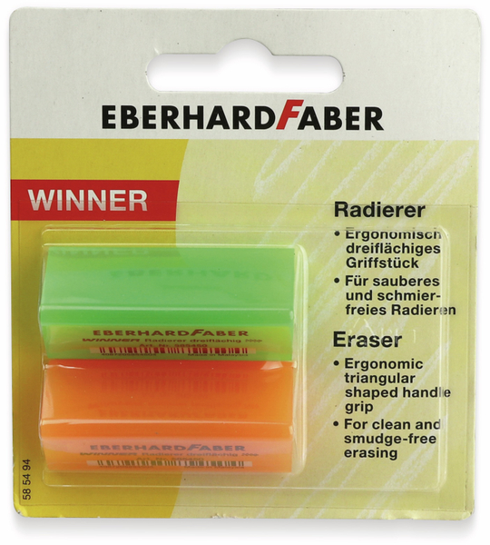 EBERHARD FABER Radierer Winner neonfarben, 2 Stück, 585494 - Produktbild 4
