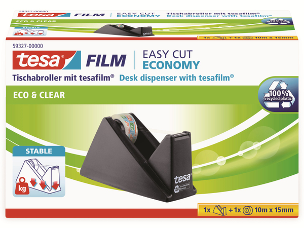 TESA film® Sparpack Abroller + film® eco&amp;clear, 1 Rolle 10m:15mm, 59327-00000-02 - Produktbild 3