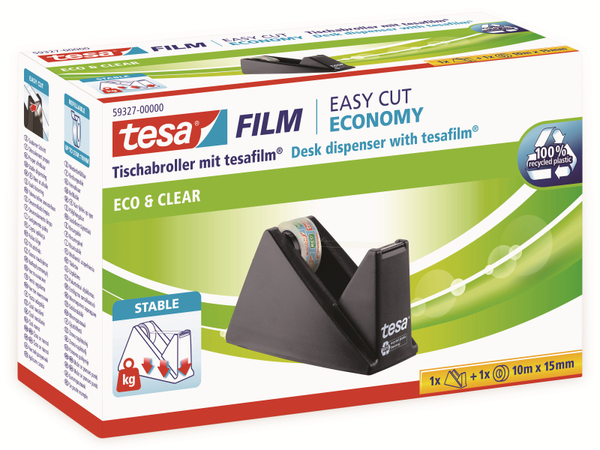 TESA film® Sparpack Abroller + film® eco&amp;clear, 1 Rolle 10m:15mm, 59327-00000-02 - Produktbild 4