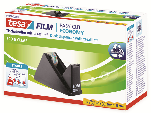 TESA film® Sparpack Abroller + film® eco&amp;clear, 1 Rolle 10m:15mm, 59327-00000-02 - Produktbild 5