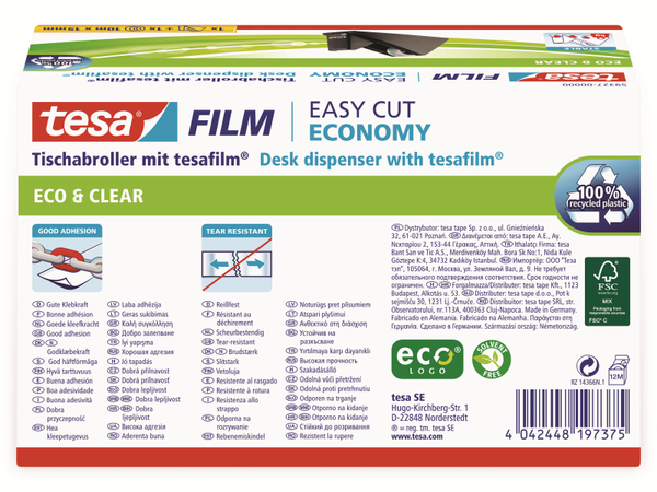 TESA film® Sparpack Abroller + film® eco&amp;clear, 1 Rolle 10m:15mm, 59327-00000-02 - Produktbild 8