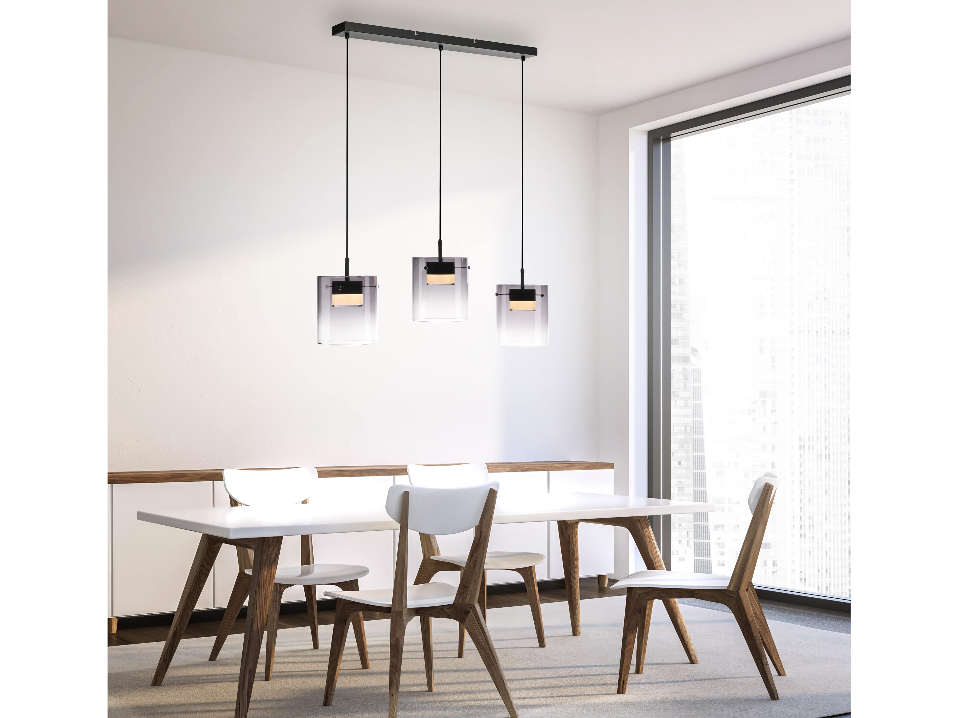 JUST LIGHT LED-Pendelleuchte 14043-18, 7,5W, 800lm, 3000K, schwarz