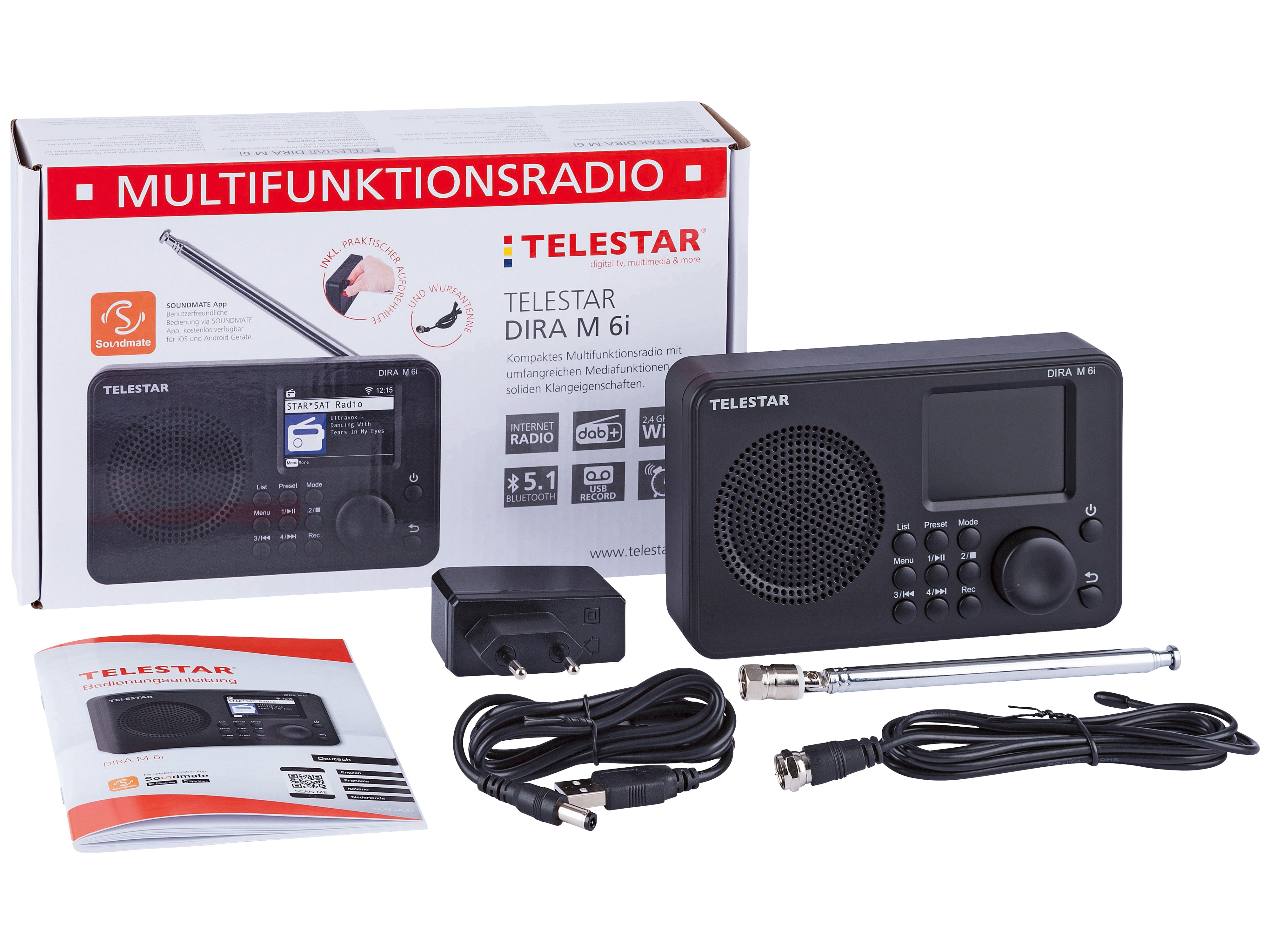 TELESTAR Internetradio DIRA M6i, DAB+/UKW, Bluetooth, schwarz