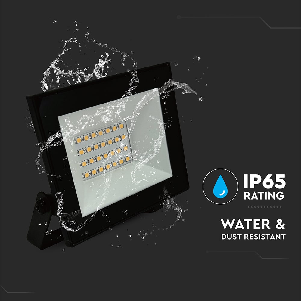 V-TAC LED-Fluter, VT-44022, 20 W, 6500K, EEK: F, 1510 lm, kaltweiß, IP65, schwarz V-TAC LED-Fluter, VT-44022, 20 W, 6500K, EEK: F, 1510 lm, kaltweiß, IP65, schwarz
