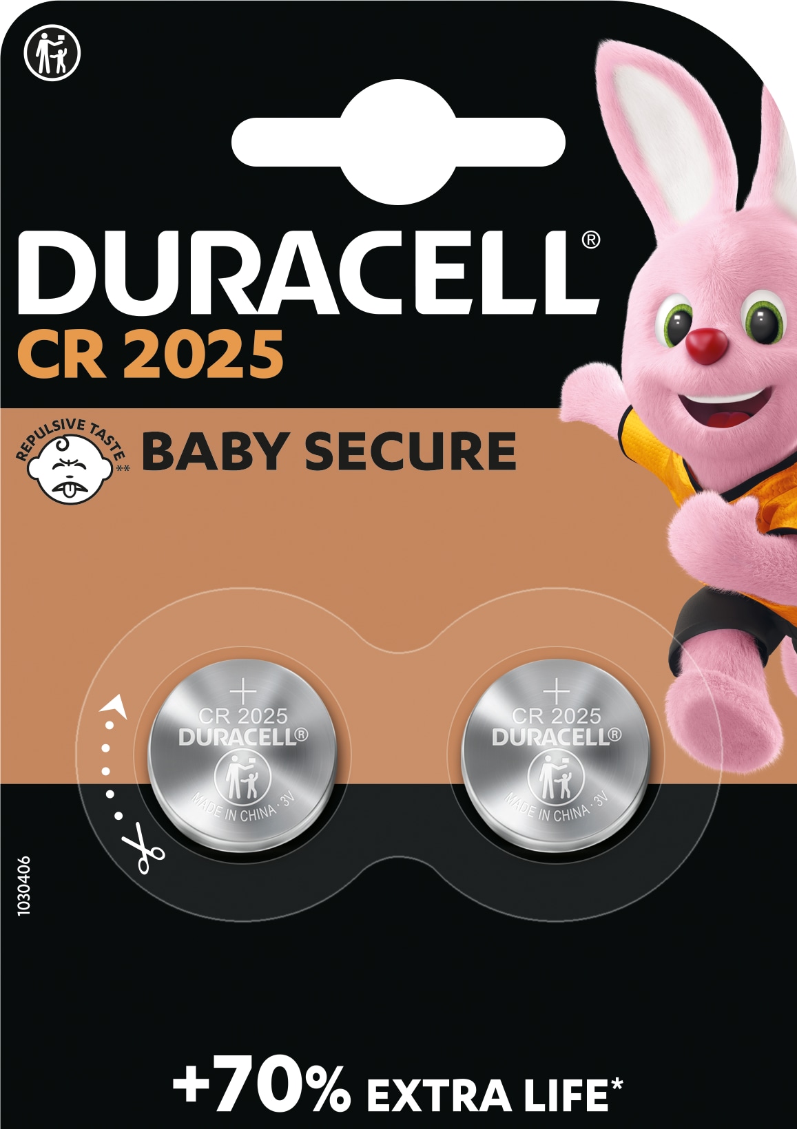 DURACELL Lithium-Knopfzelle CR2025, 3V, Electronics, 2 Stück