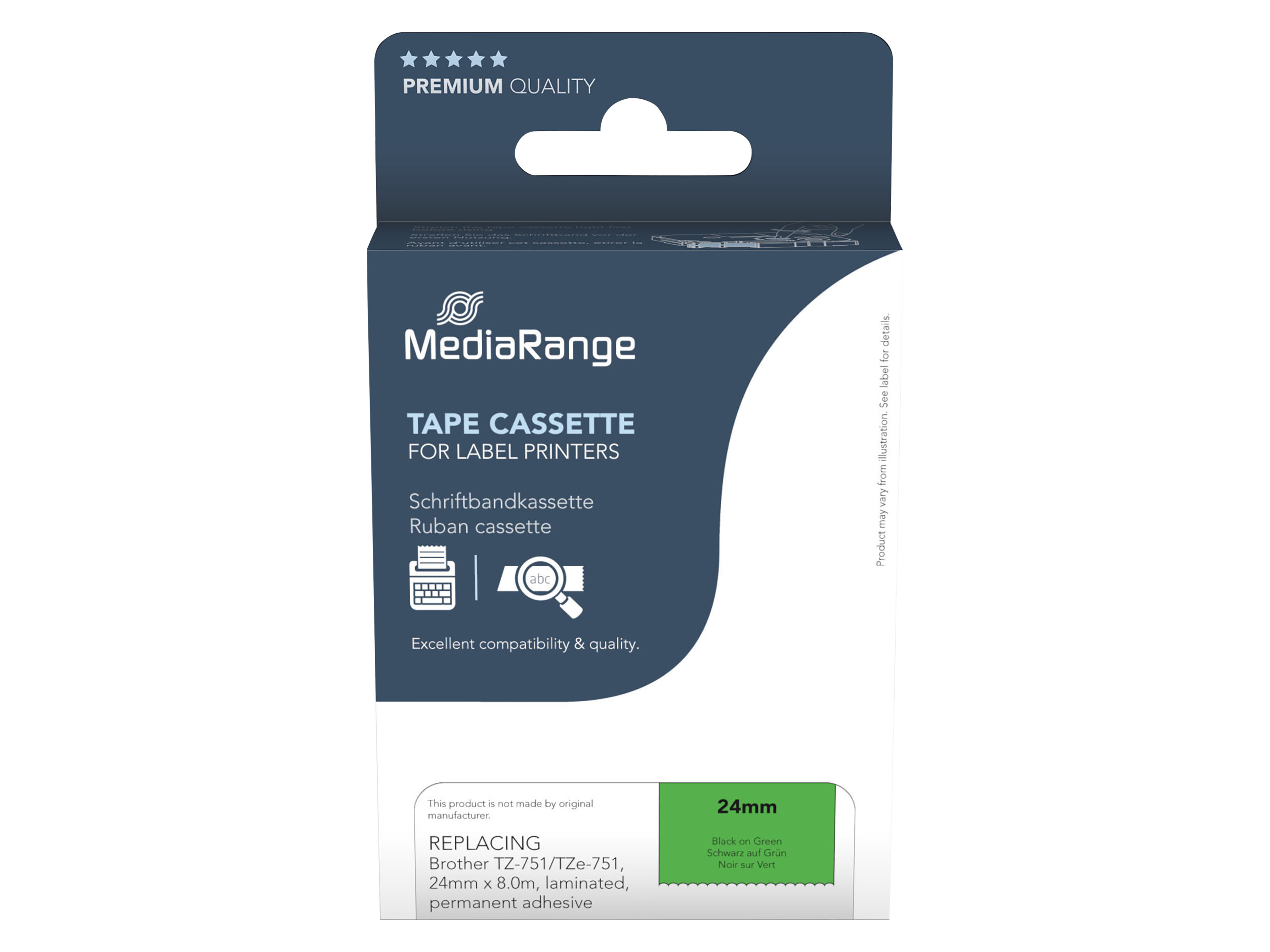 MEDIARANGE Schriftband MRBTZ751, ersetzt Brother TZ-751/TZe-751