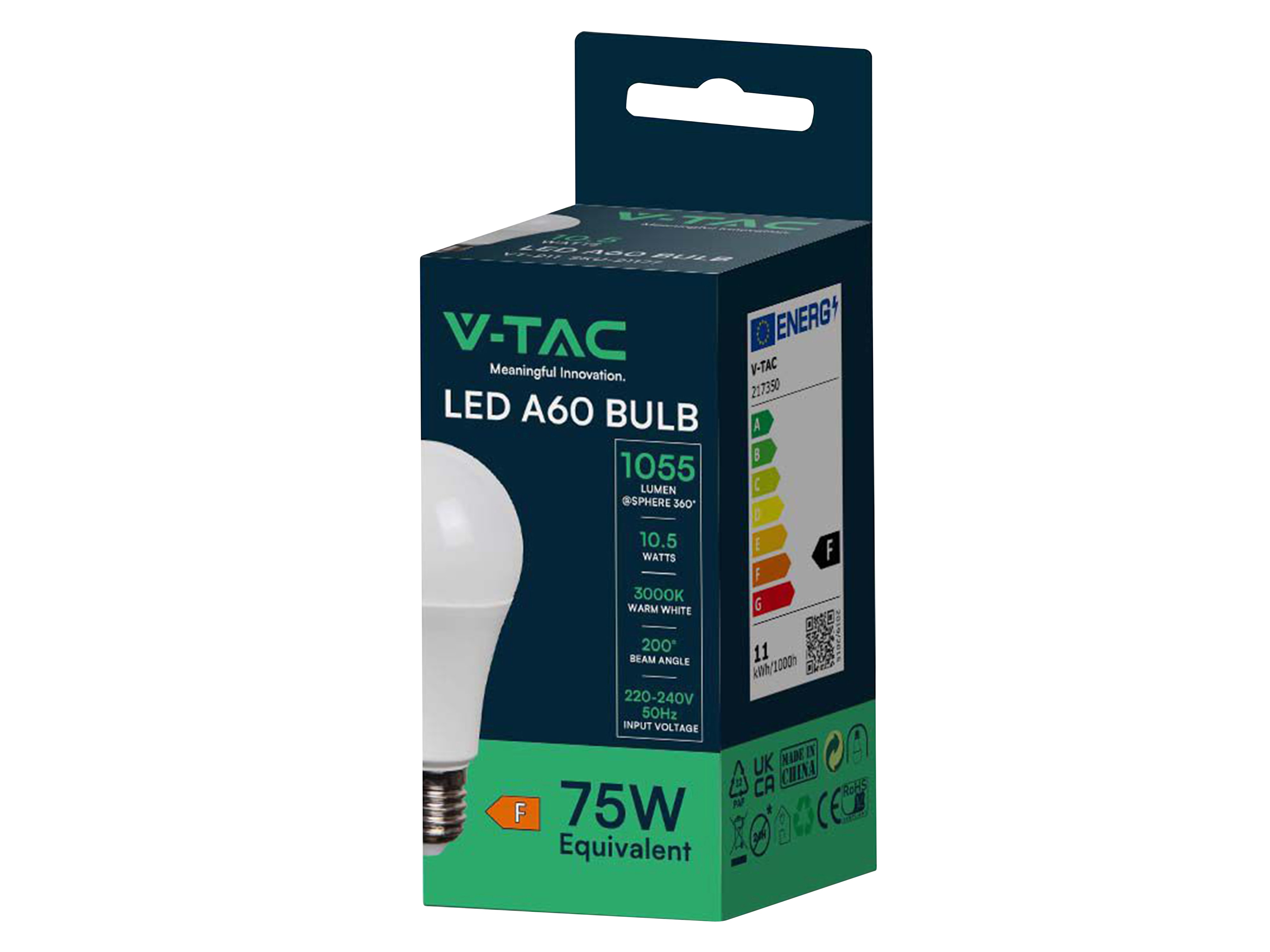 V-TAC LED-Lampe VT-2112-N, E27, 10,5 W, 2700 K, 1055 lm