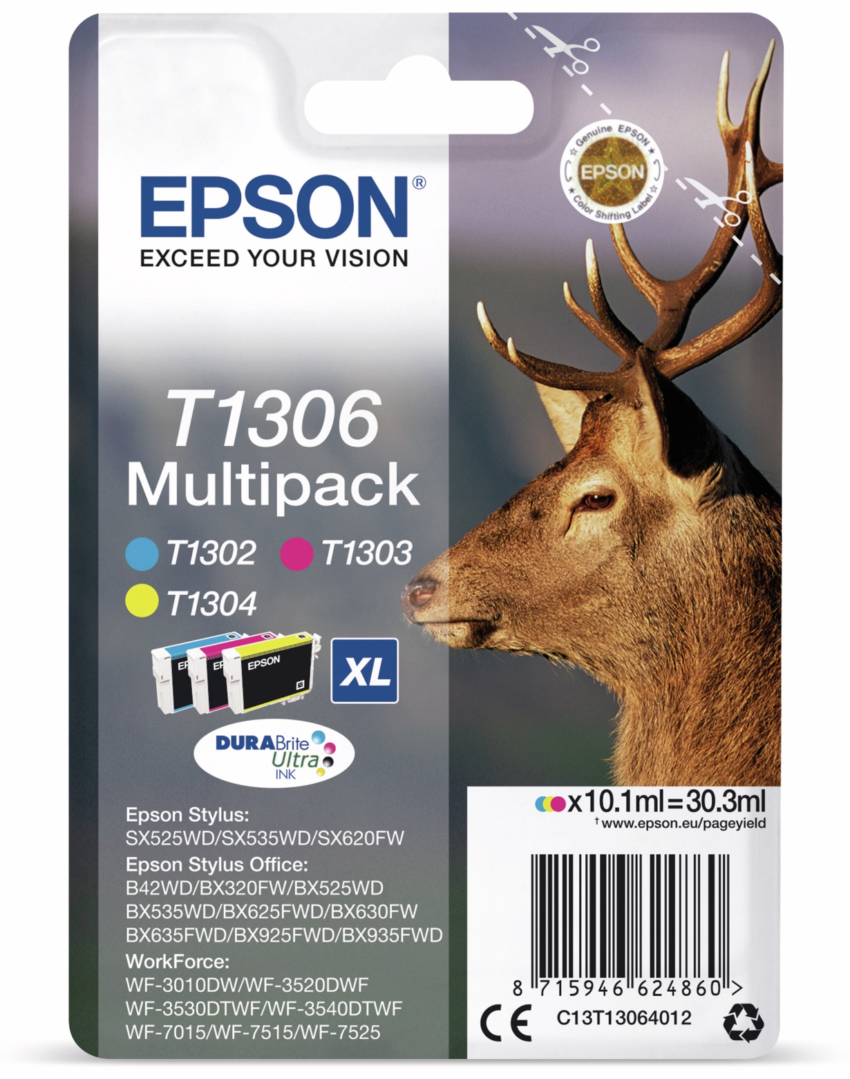 EPSON Tinten-Multiset T1306, (3er-Set)