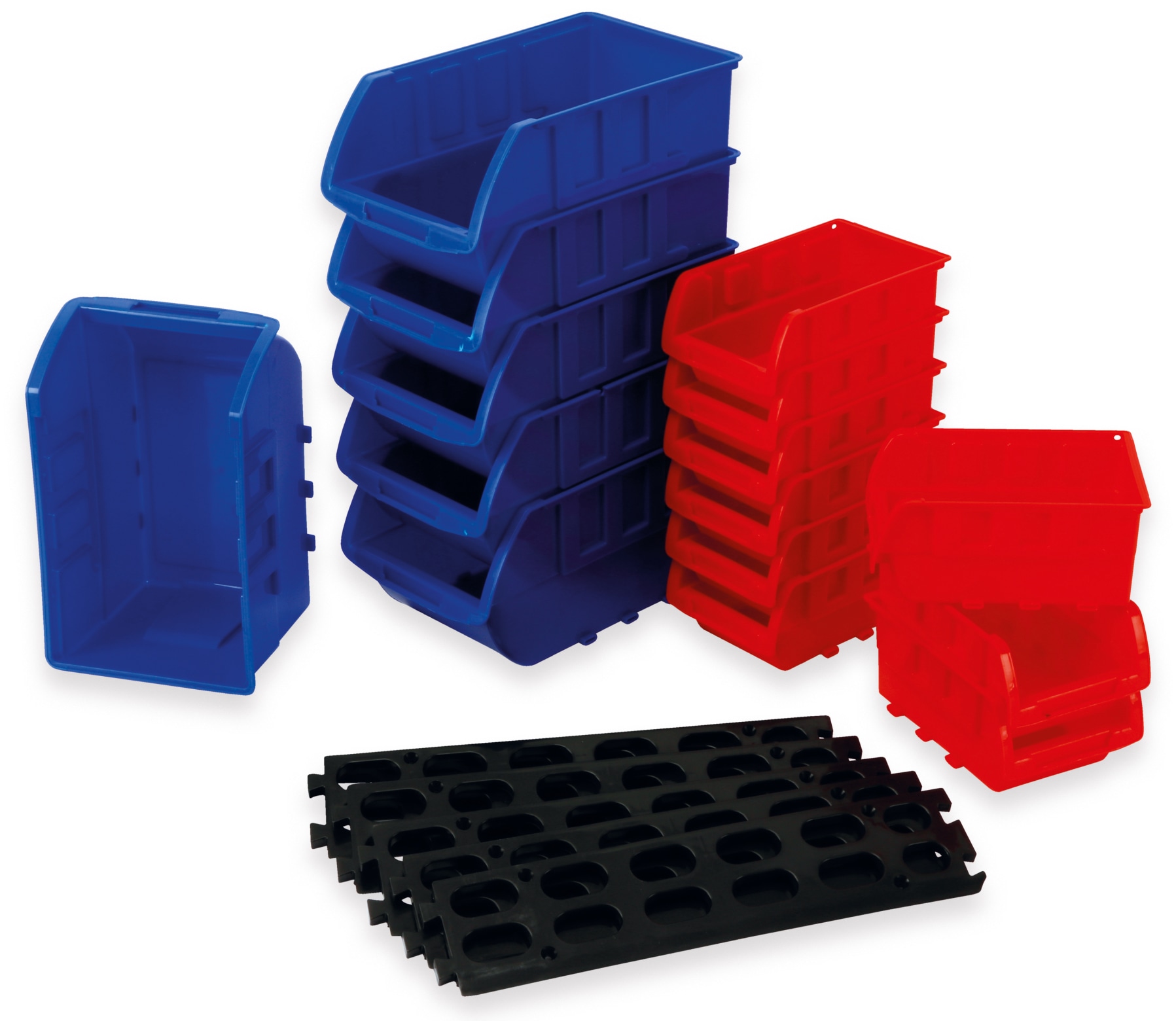 DAYTOOLS Stapelsichtbox RK-1031, 20-teilig, stapelbar, blau/rot DAYTOOLS Stapelsichtbox RK-1031, 20-teilig, stapelbar, blau/rot