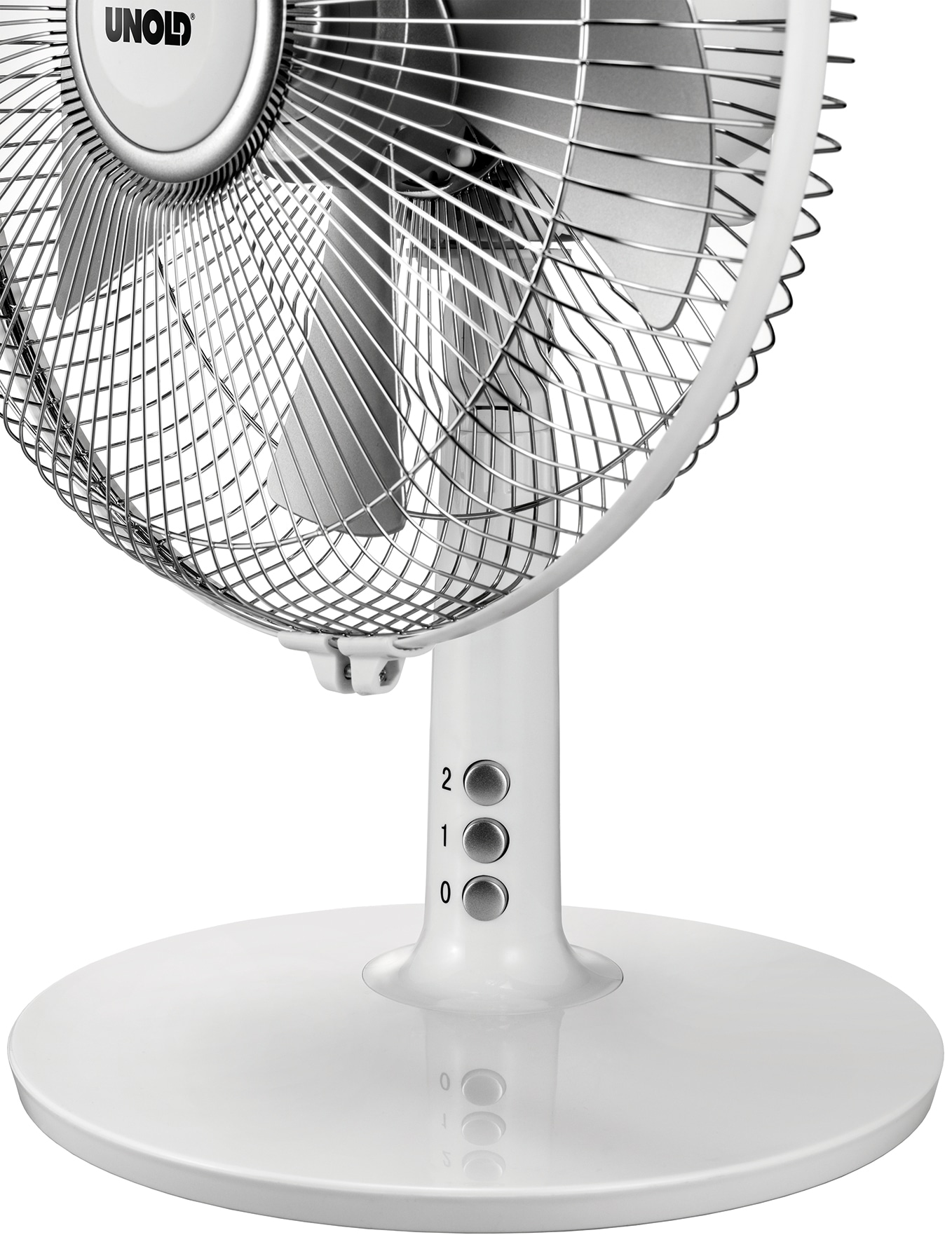 UNOLD Tischventilator 86810, Silverline, 25 W, weiß/silber