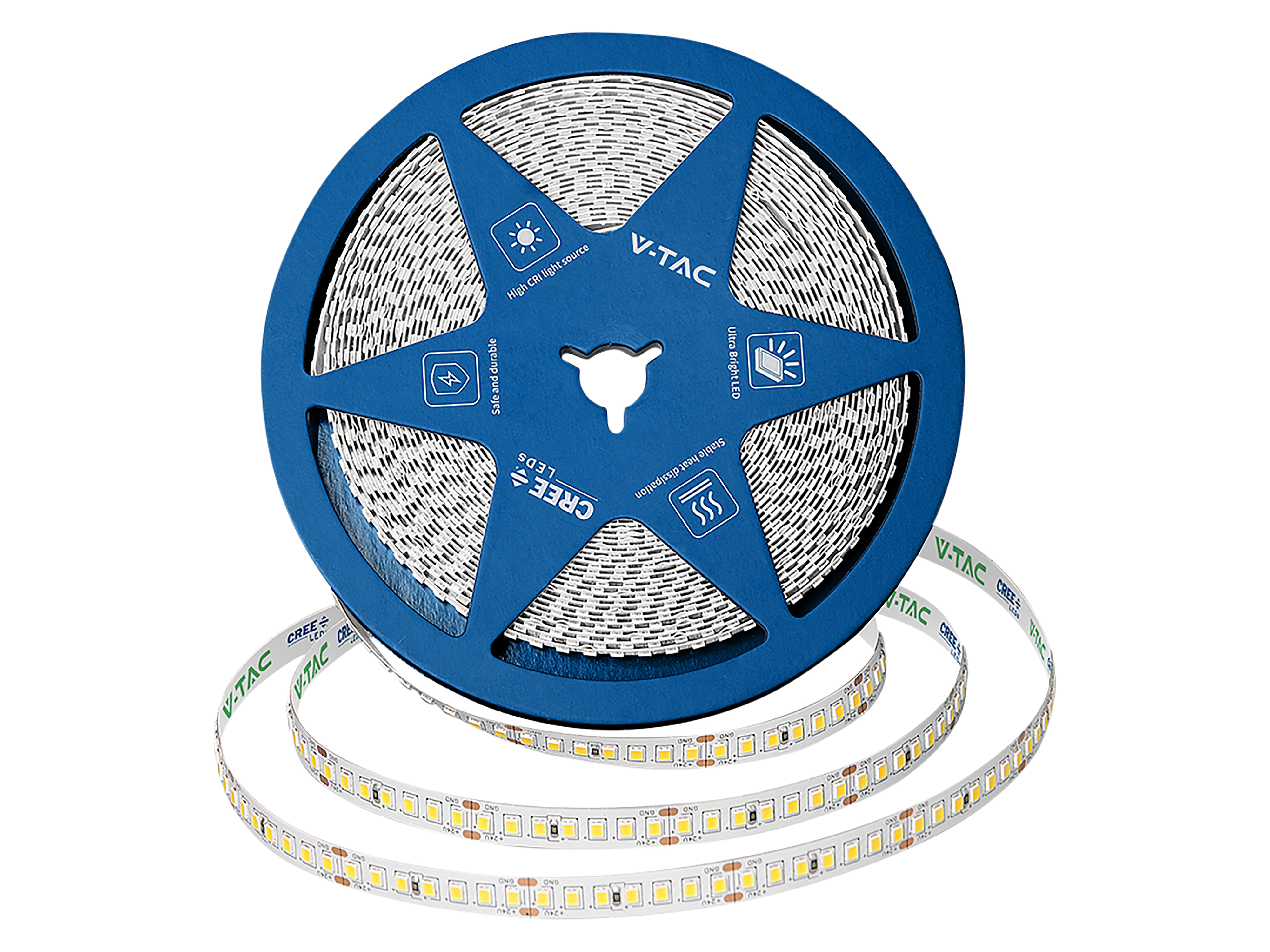V-TAC LED-Stripe VT-2125966, 120W, EEK: F, 13800lm, 3000K, 120°, 24V, 10m V-TAC LED-Stripe VT-2125966, 120W, EEK: F, 13800lm, 3000K, 120°, 24V, 10m