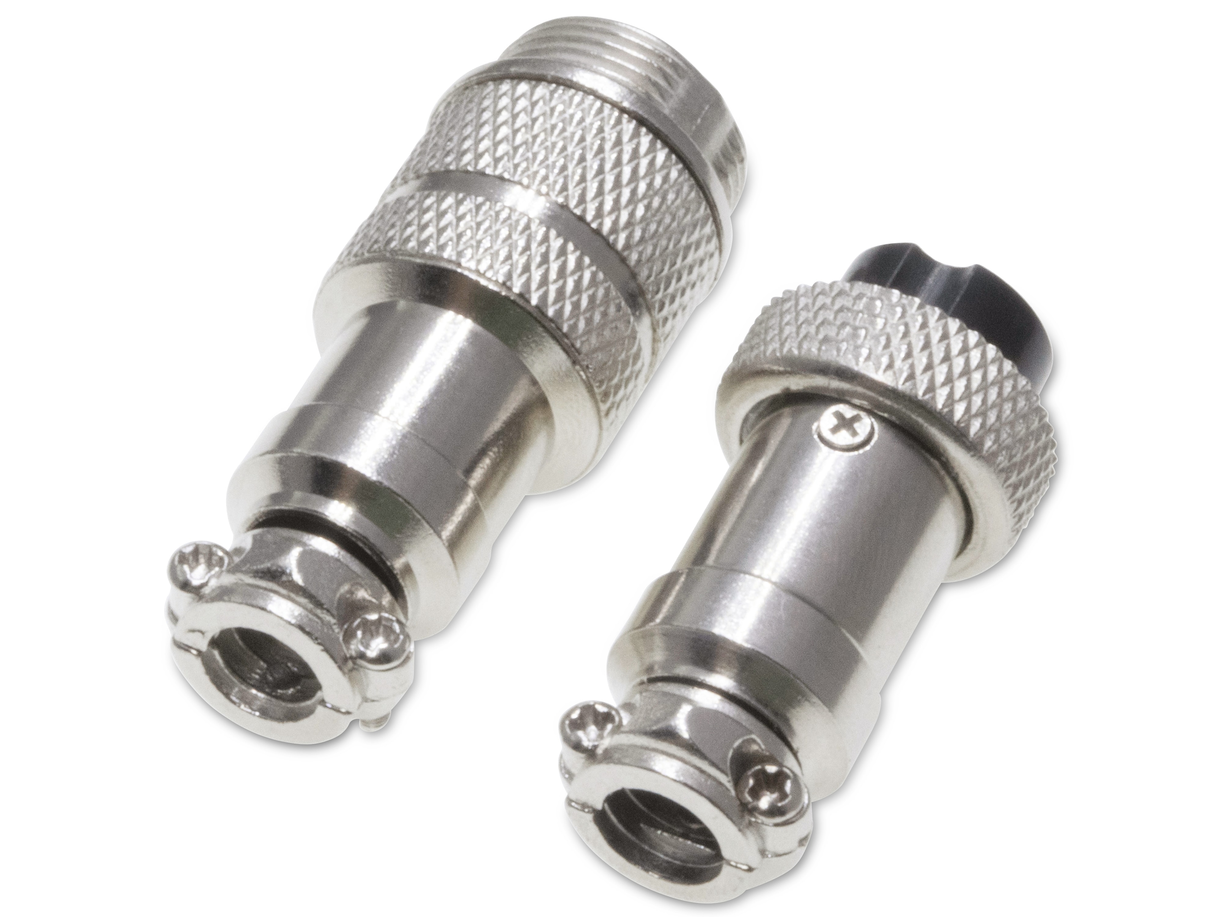 Rundsteckverbinder, 5-polig, 60V, 5A, Lötanschluss, IP55, wire to wire, 1 Stecker + 1 Buchse Rundsteckverbinder, 5-polig, 60V, 5A, Lötanschluss, IP55, wire to wire, 1 Stecker + 1 Buchse