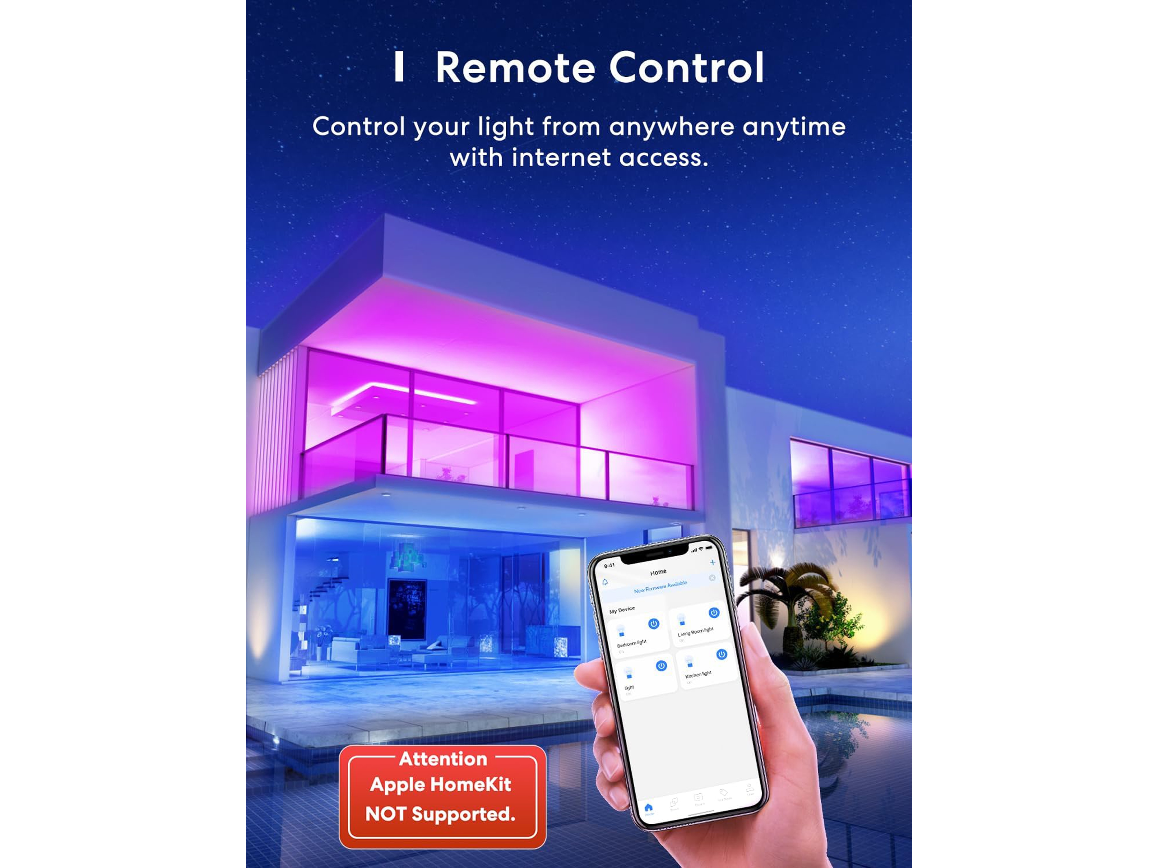 MEROSS WLAN LED-Lampe, MSL120, 2 Stück