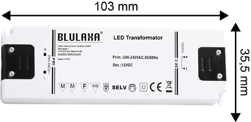 BLULAXA LED Netzteil, 15 W für 12 V- LED-Lampen u. Stripes