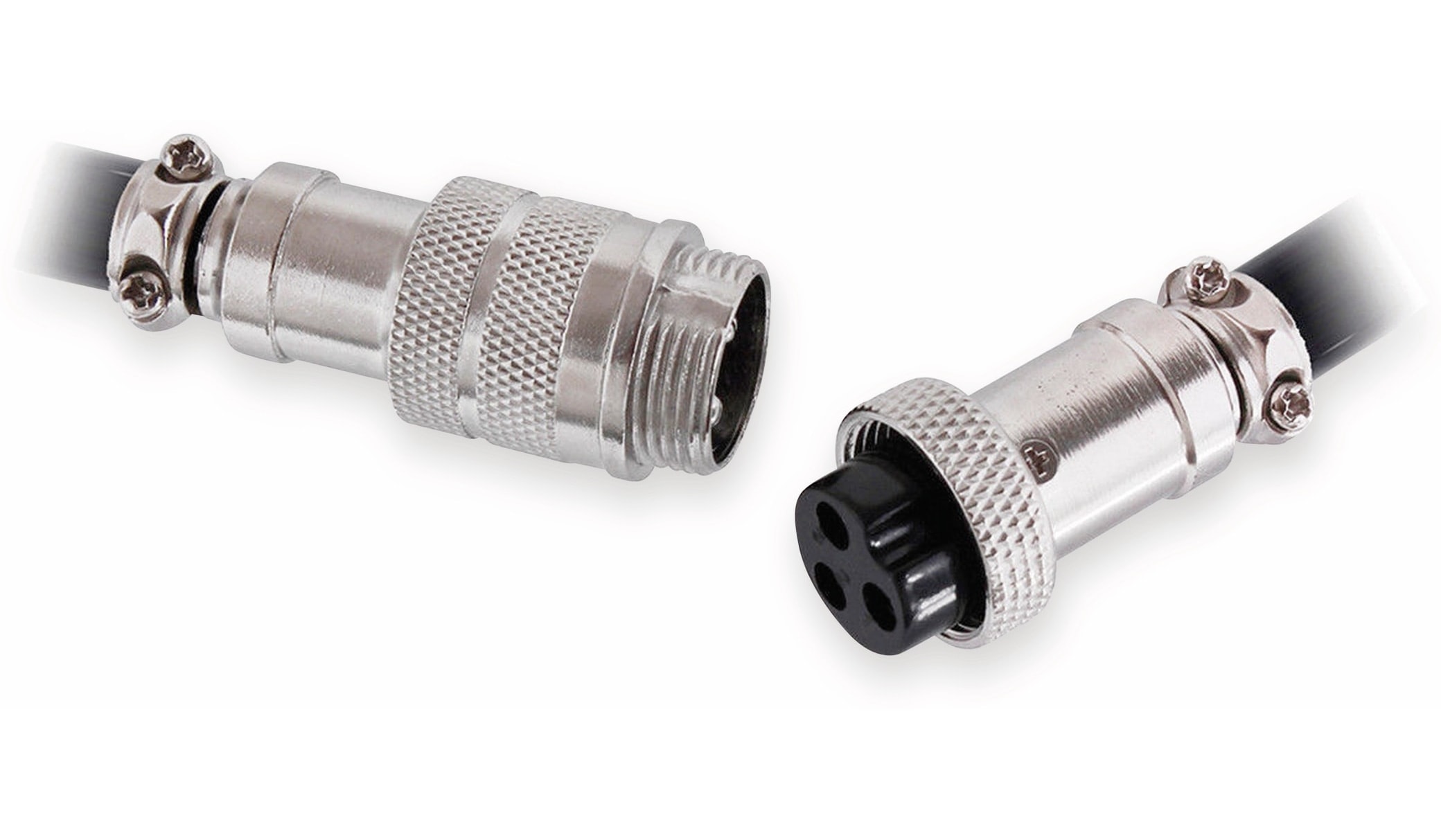 Hochstrom Steckverbinder-Set, 3-polig, Ø 16 mm, Schraubverschluss