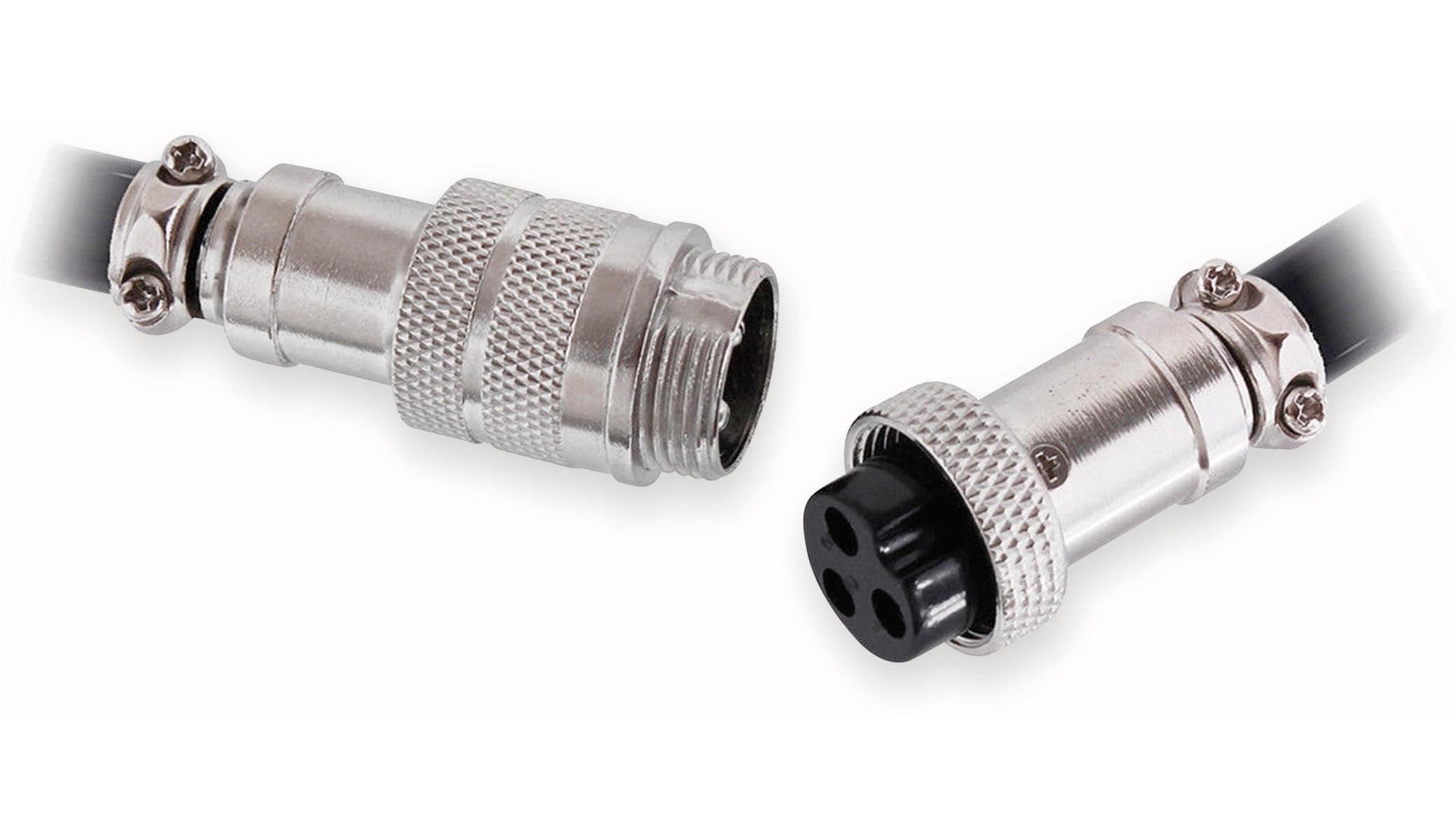 Hochstrom Steckverbinder-Set, 3-polig, Ø 16 mm, Schraubverschluss