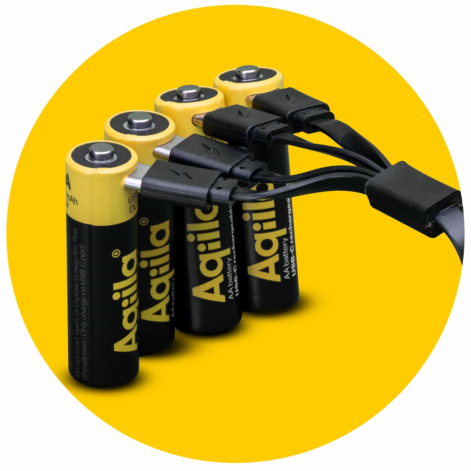 Li-lon-Akku AQILLA, AA, USB-C, 1,5 V, 4er Pack