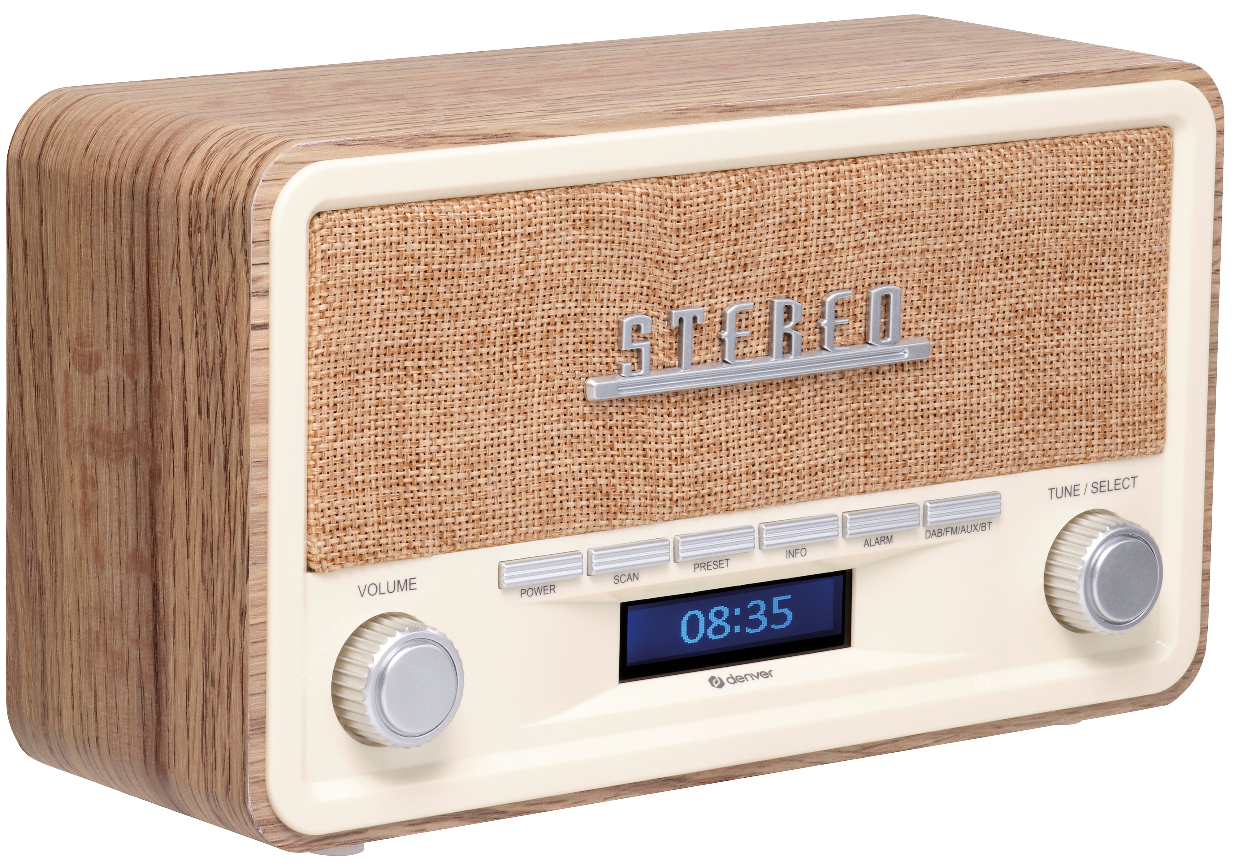 DENVER DAB+/UKW-Radio DAB-18LW, Retrostyle,