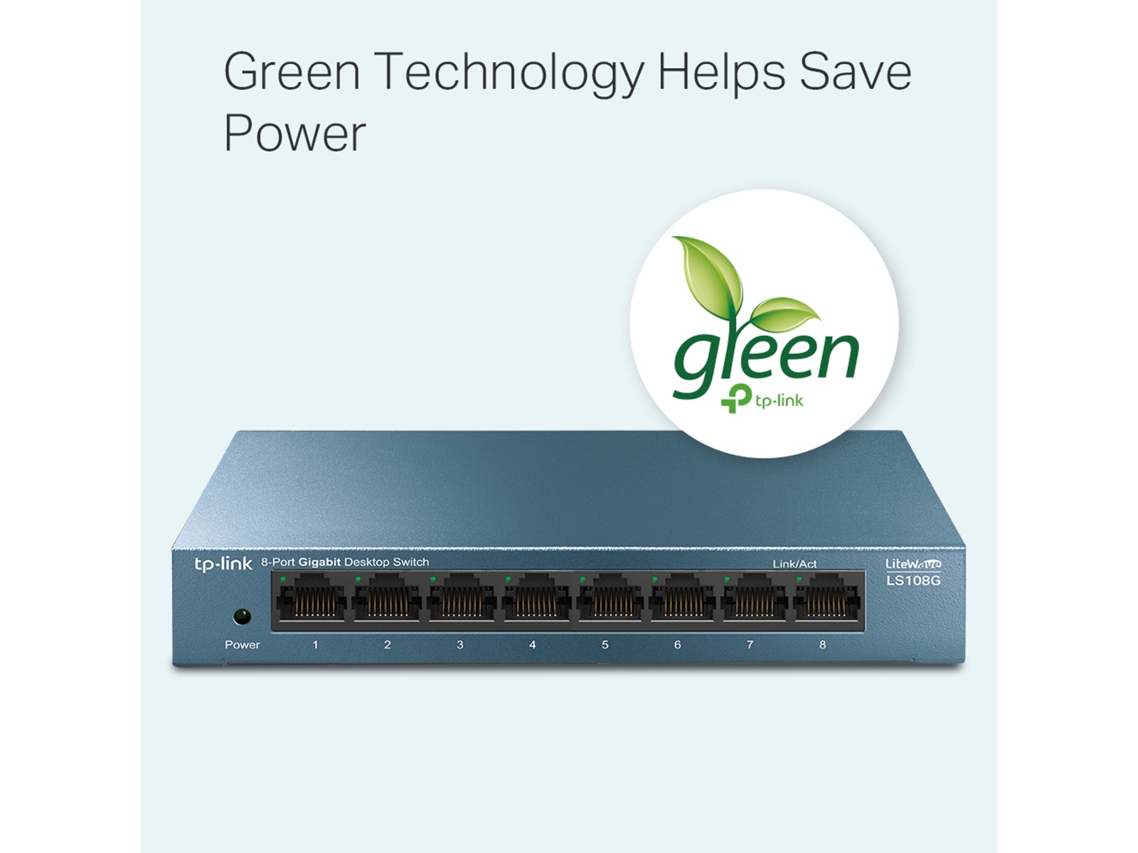 TP-LINK LiteWave Switch LS108G, Gigabit, unmanaged, 8-port, Metall