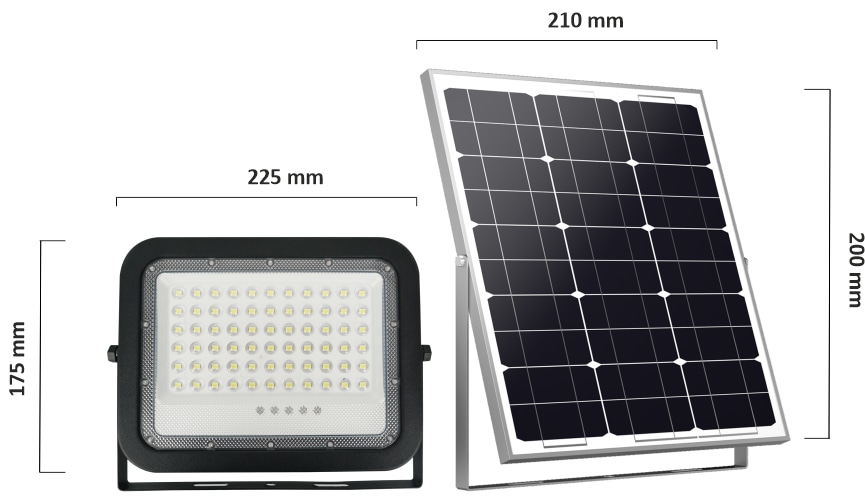 ENOVALITE Solar LED-Fluter, mit Akku, 200 W, 2600 lm, 6500 K