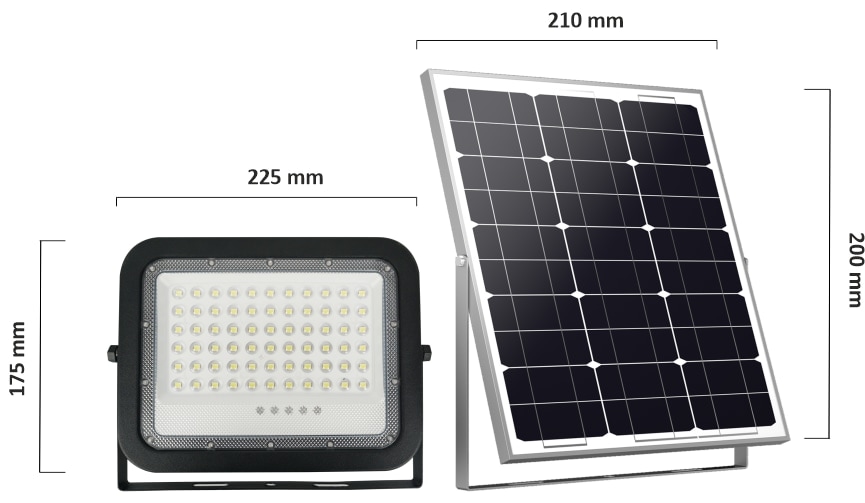 ENOVALITE Solar LED-Fluter, mit Akku, 200 W, 2600 lm, 6500 K