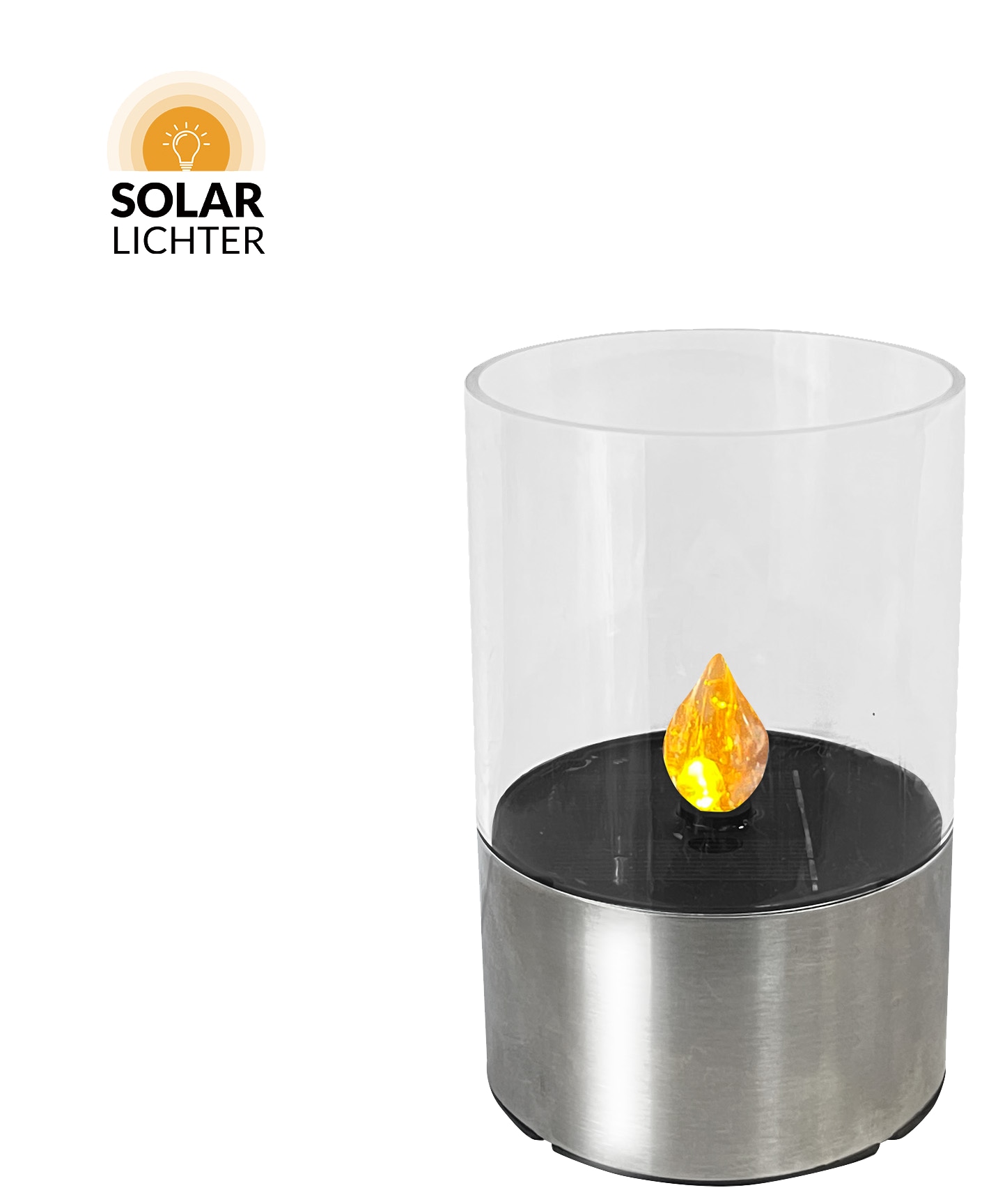 SOLAR LICHTER Solar LED-Akku-Kerzenlicht , 1800 K, edelstahl SOLAR LICHTER Solar LED-Akku-Kerzenlicht , 1800 K, edelstahl