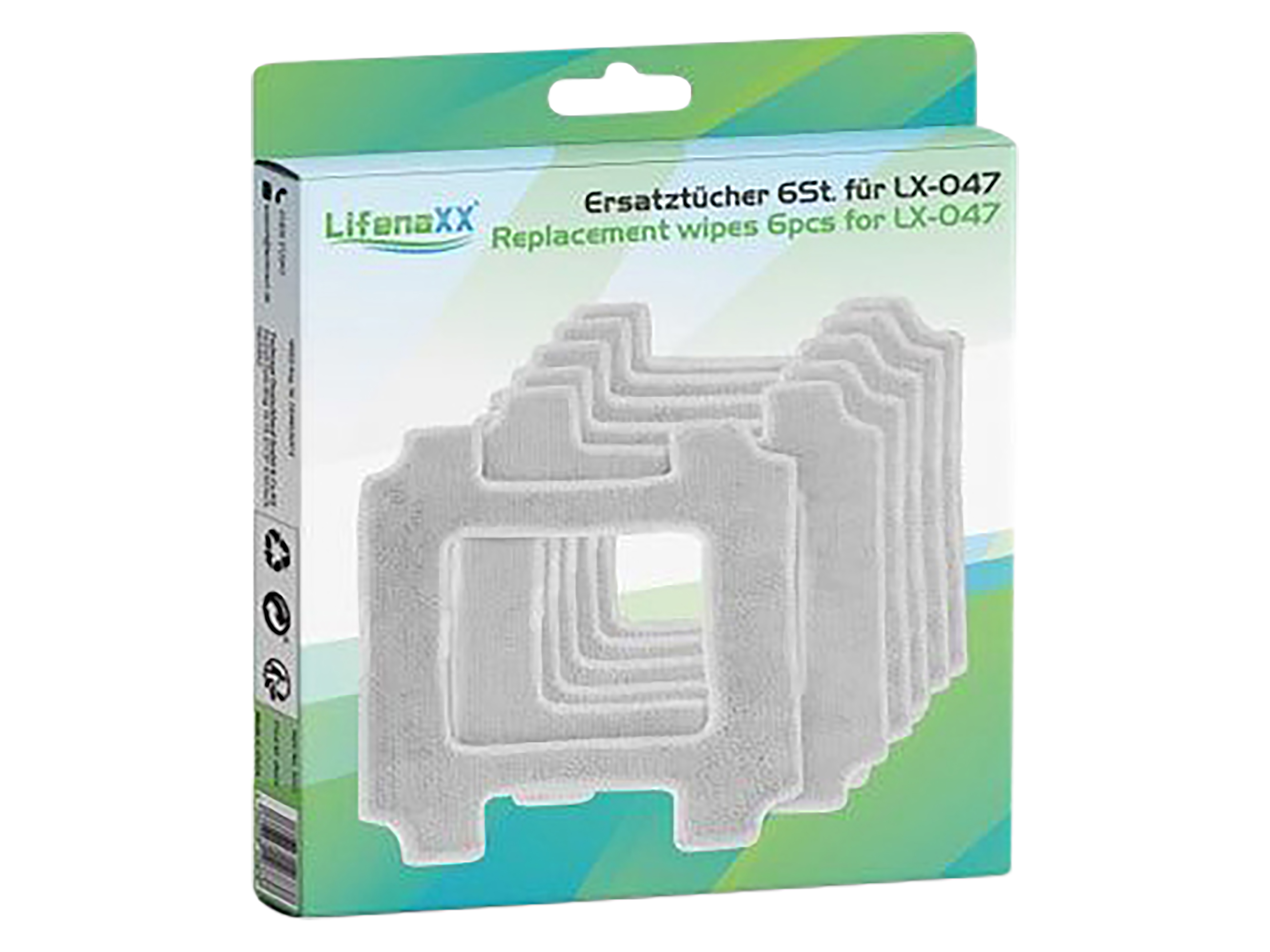 LIFENAXX Ersatz-Tücher für LX047, 6 Stück, Mikrofaser