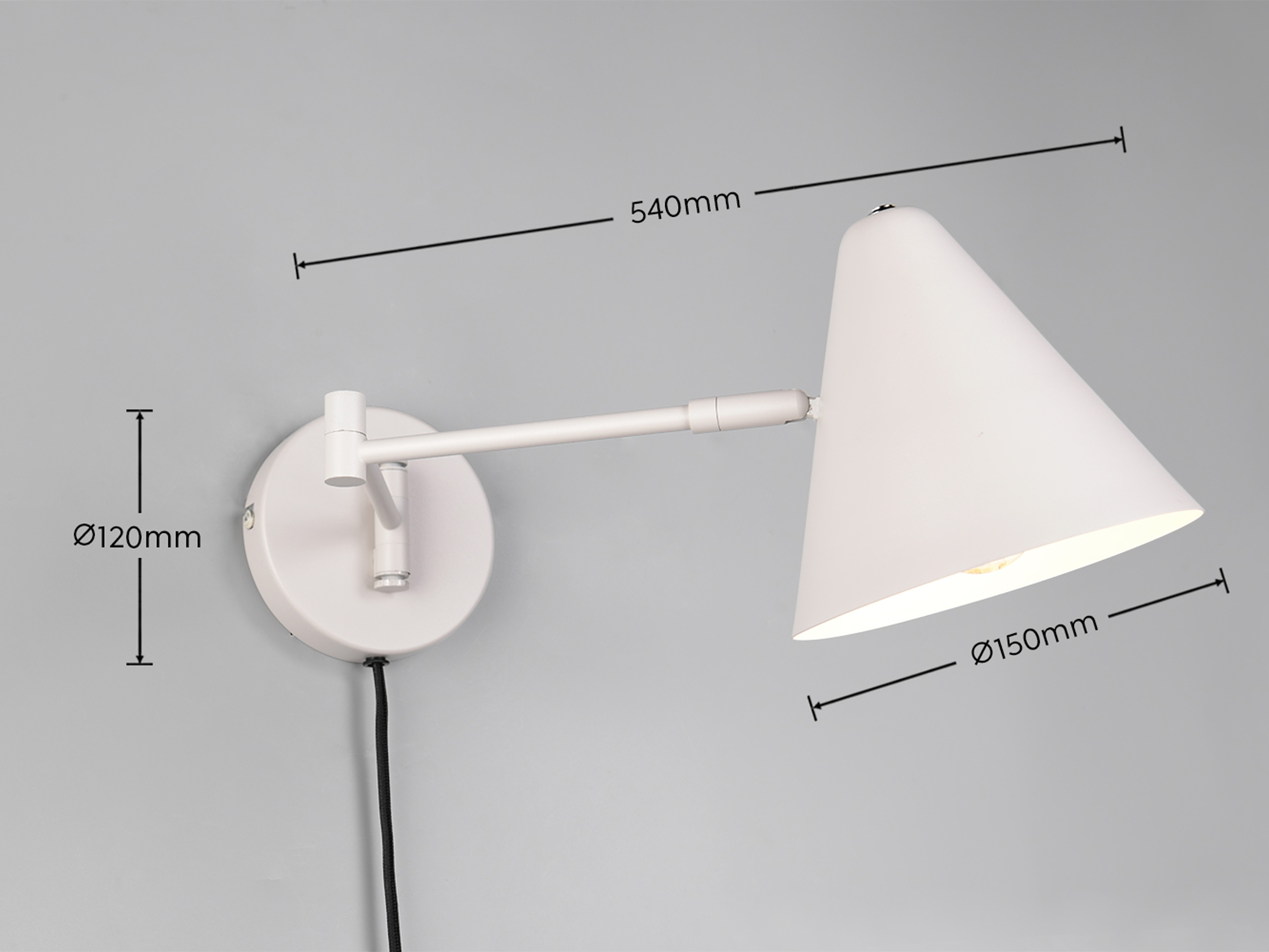 TRIO Wandleuchte Cosima 263970176, E14, ohne LM, IP20, grau