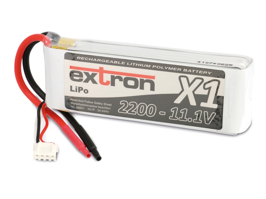 EXTRON Modellbau-Akkupack X1, LiPo, 11,1 V-/2200 mAh