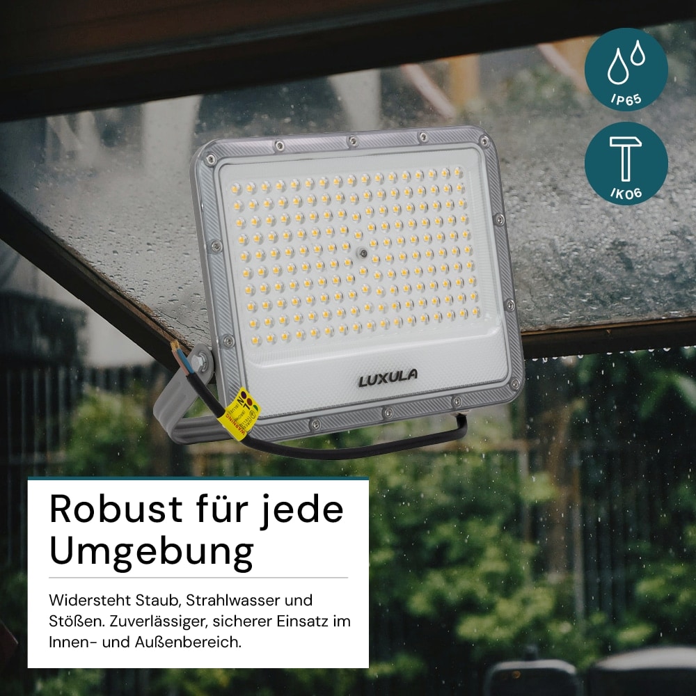 LUXULA LED-Fluter, EEK: E, 100W, 12000lm, 4000K, IP65, grau