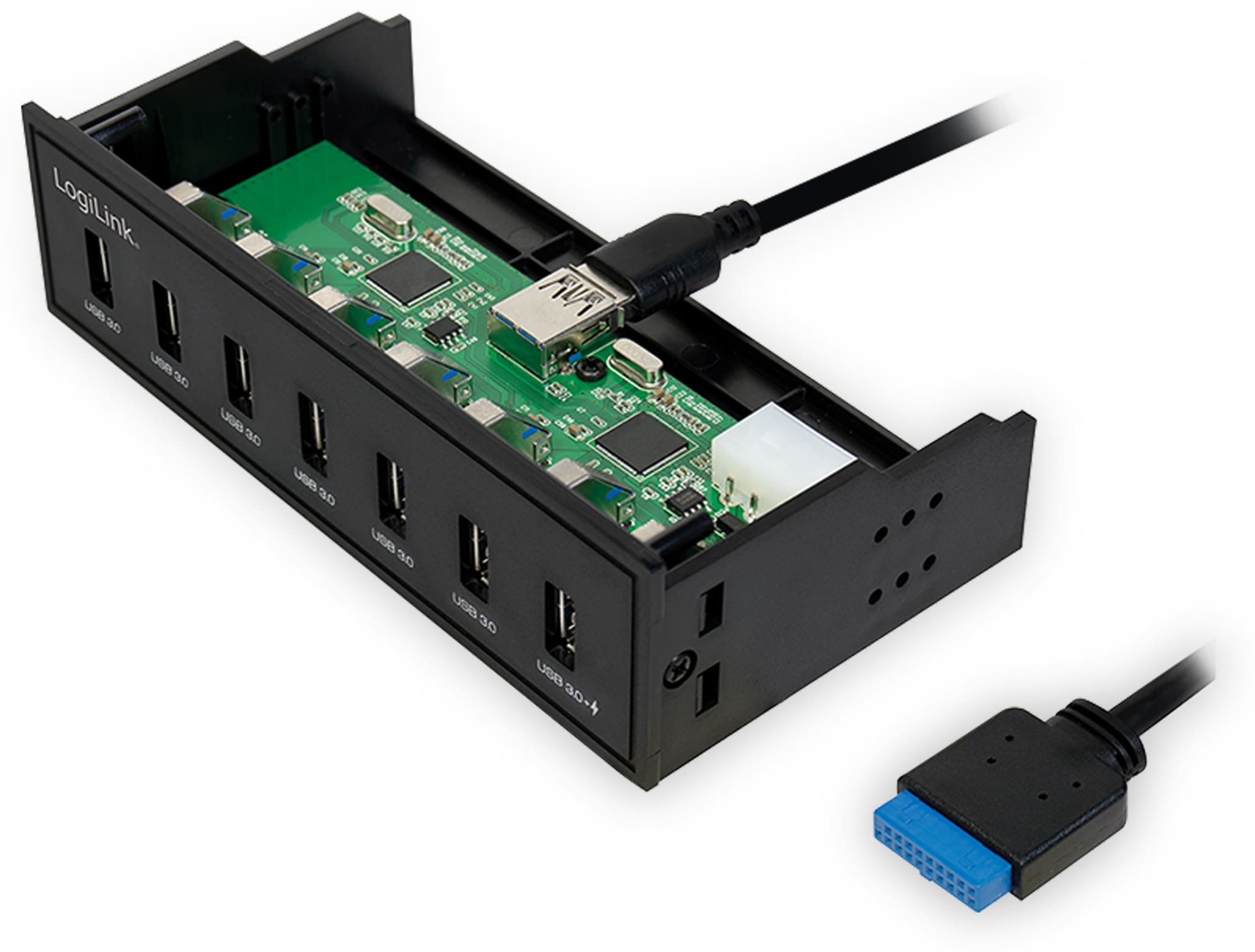 LOGILINK USB3.0 Einbau-Hub UA0342, 7x USB-A, 5,25"