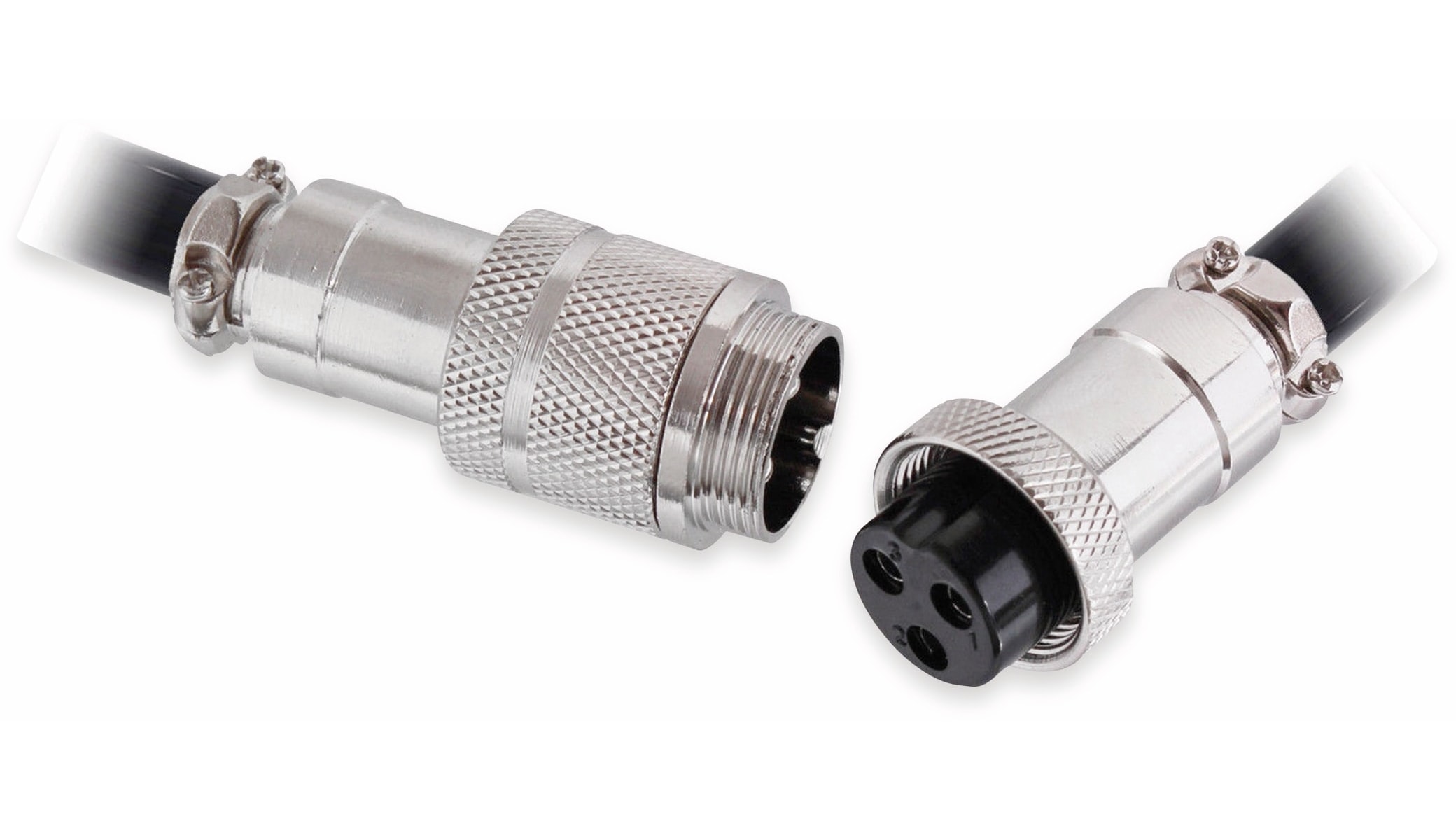 Hochstrom Steckverbinder-Set, 2-polig, Ø 20 mm, Schraubverschluss