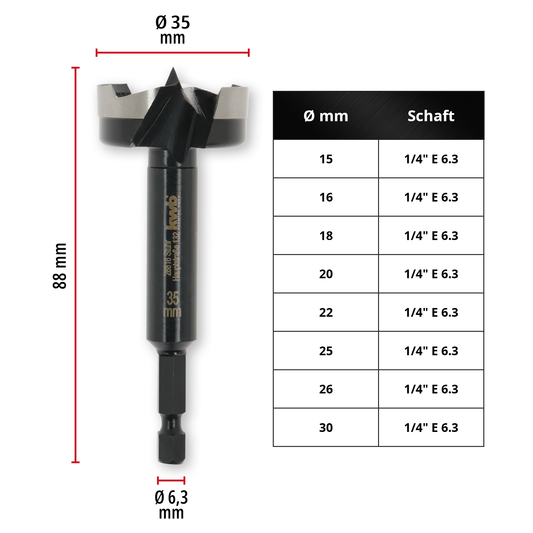 KWB Forstnerbohrer, 706435, 35 mm KWB Forstnerbohrer, 706435, 35 mm