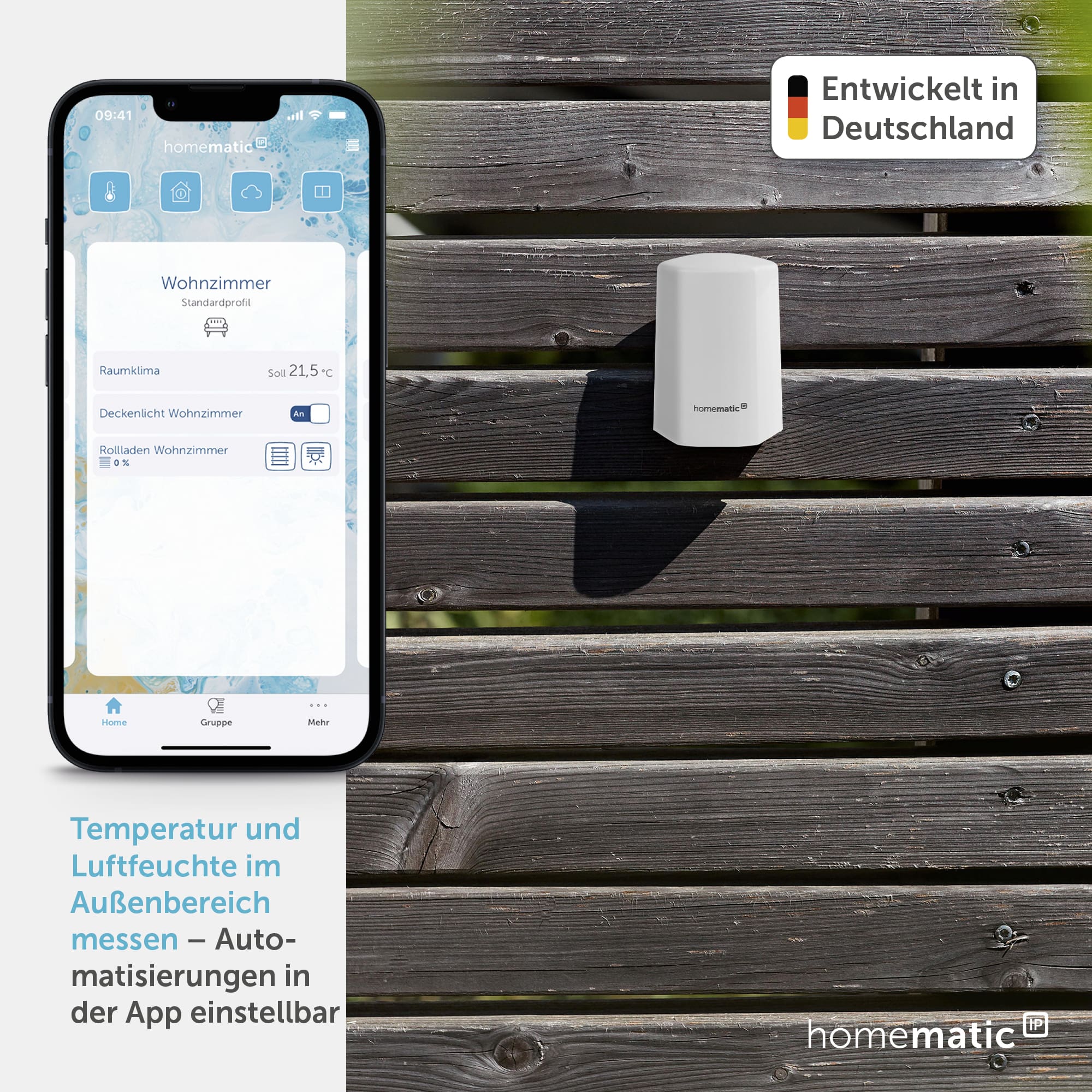 HOMEMATIC IP Smart Home 150573A0, Temp. Und Luftfeuchtigkeitssensor, weiß